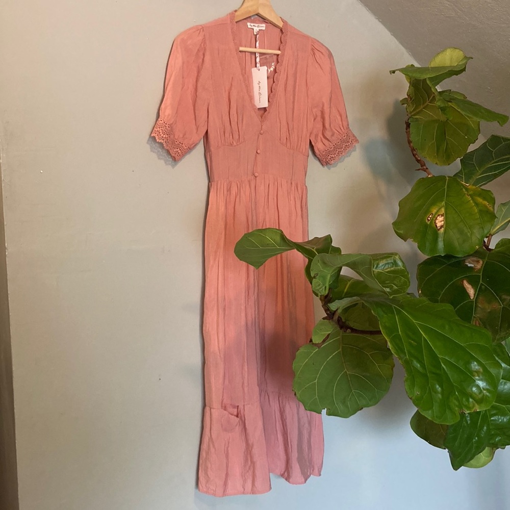 By the River Blush Mauve midi dress with tags